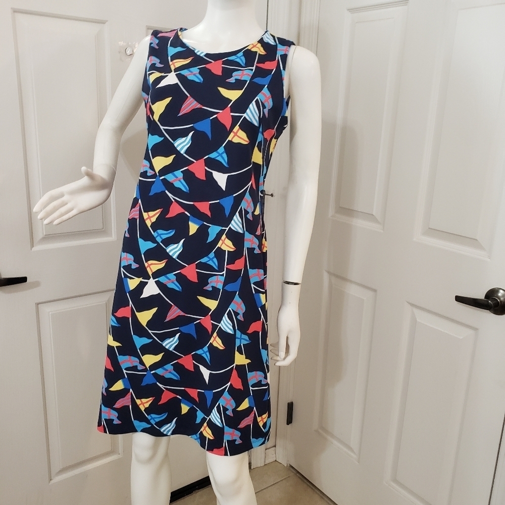 J. McLaughlin Multicolor Geometric Midi Dress